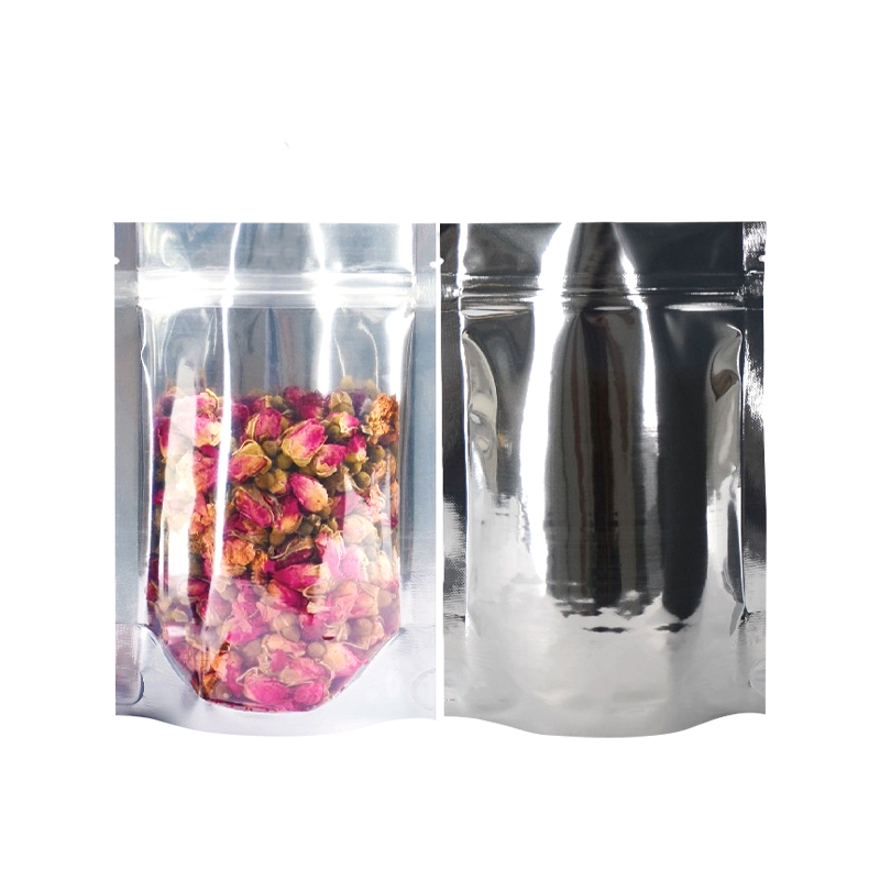 One-sided transparent aluminum-coated zipper bag