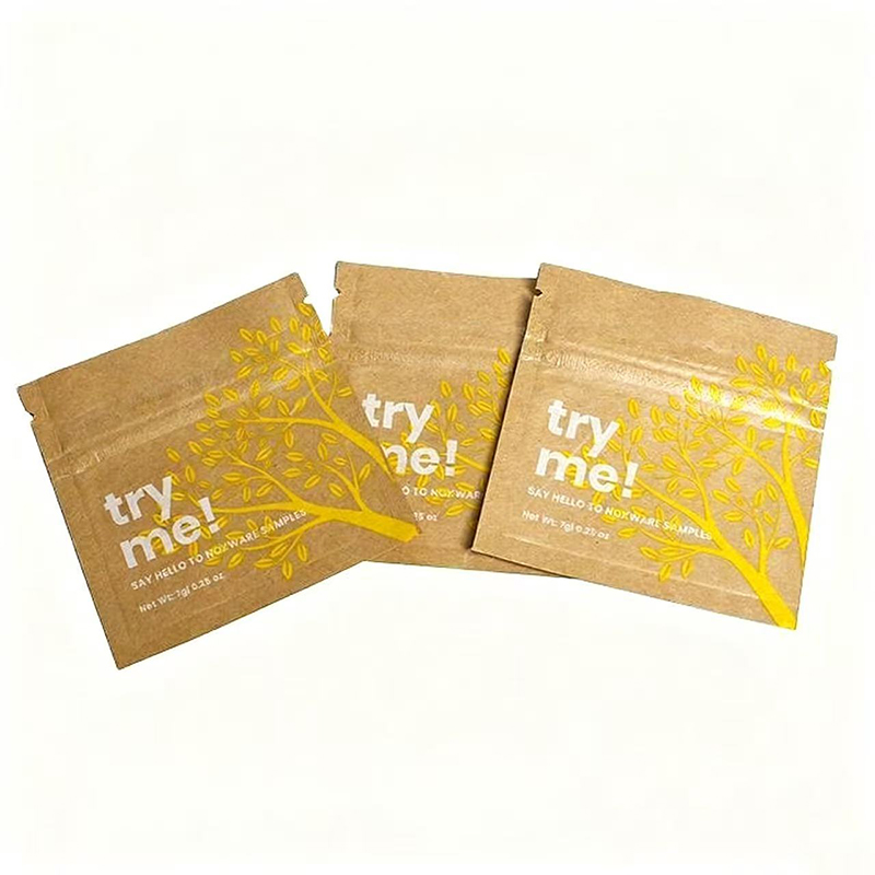 Biodegradable Kraft Paper Pouch - Custom 3-Side Seal Flat Bag